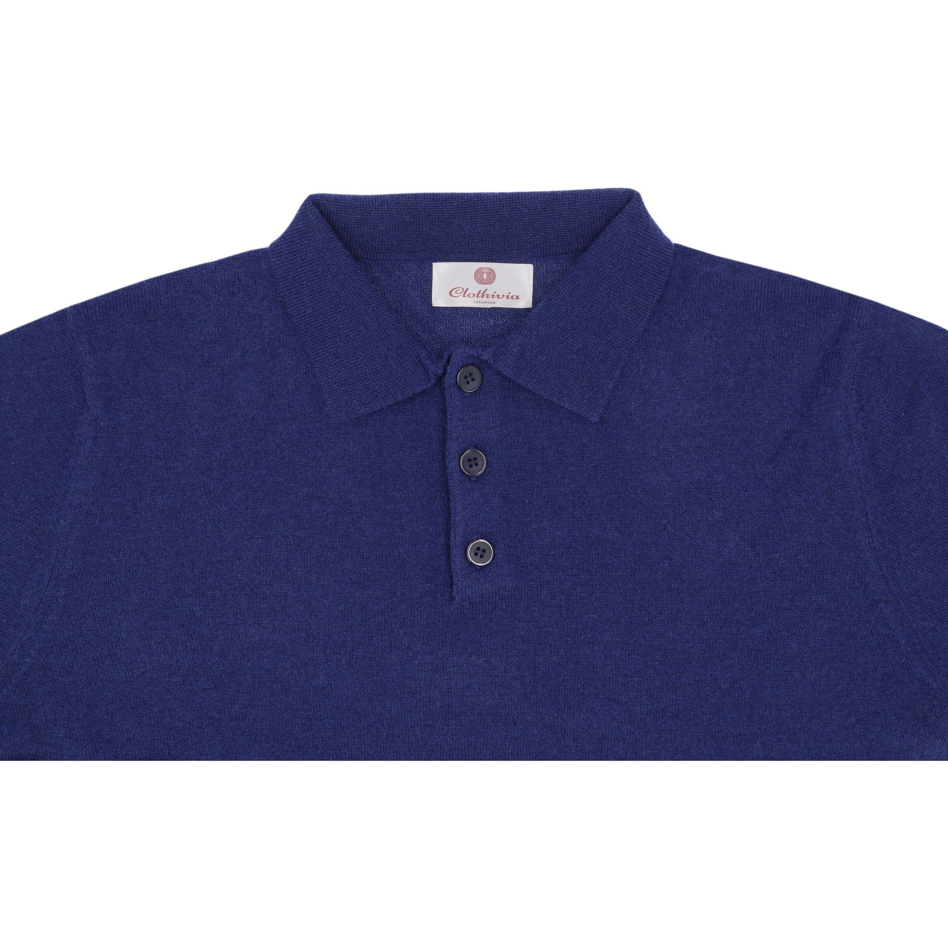 Cashmere Polo-Navy