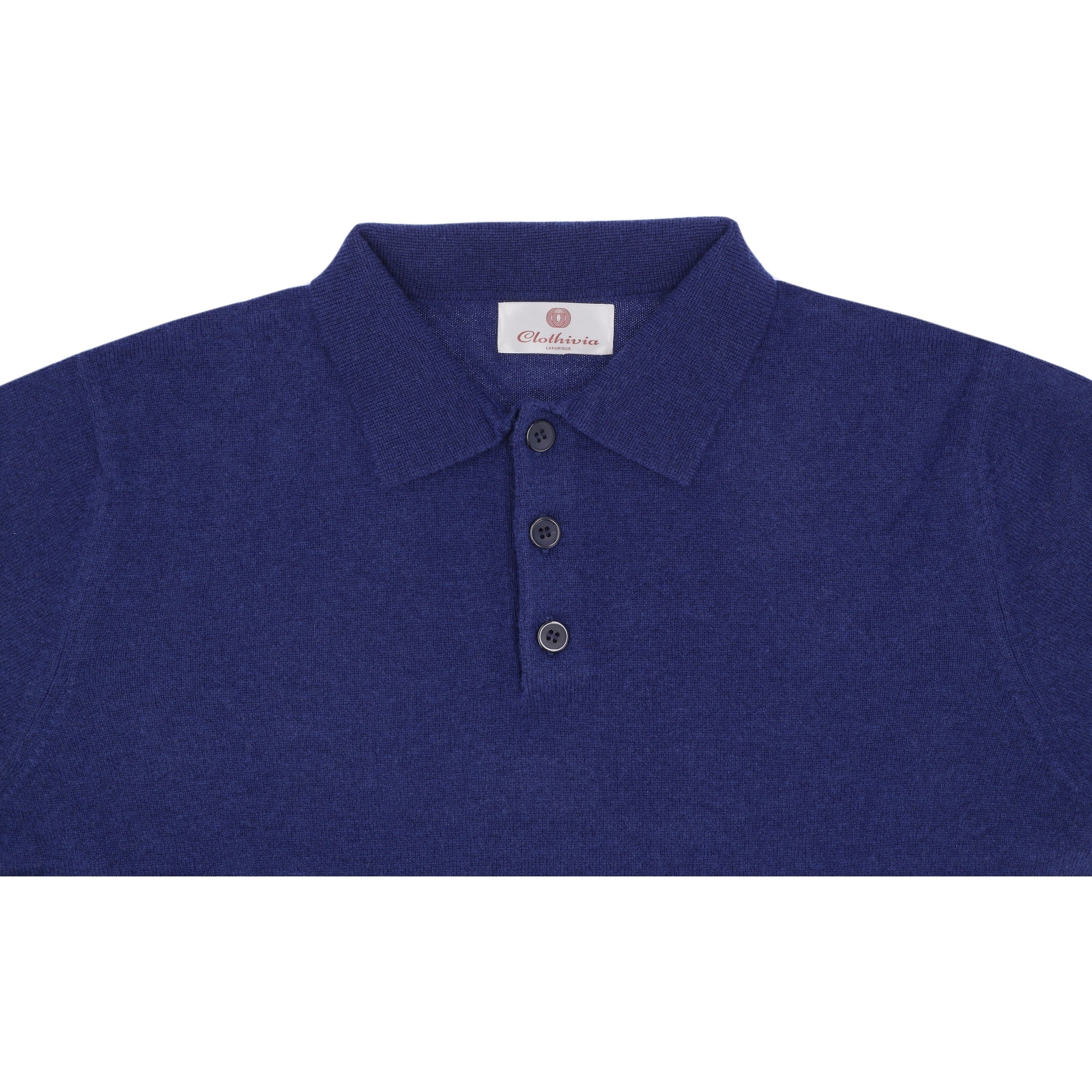 Cashmere Polo-Navy