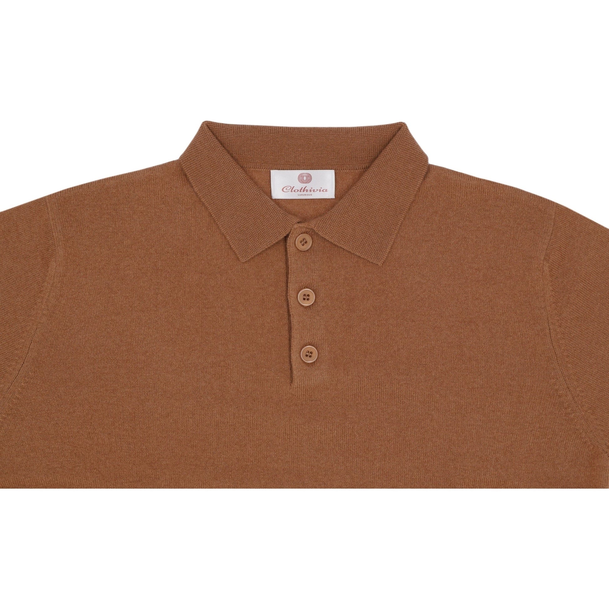 Cashmere Polo-Brown