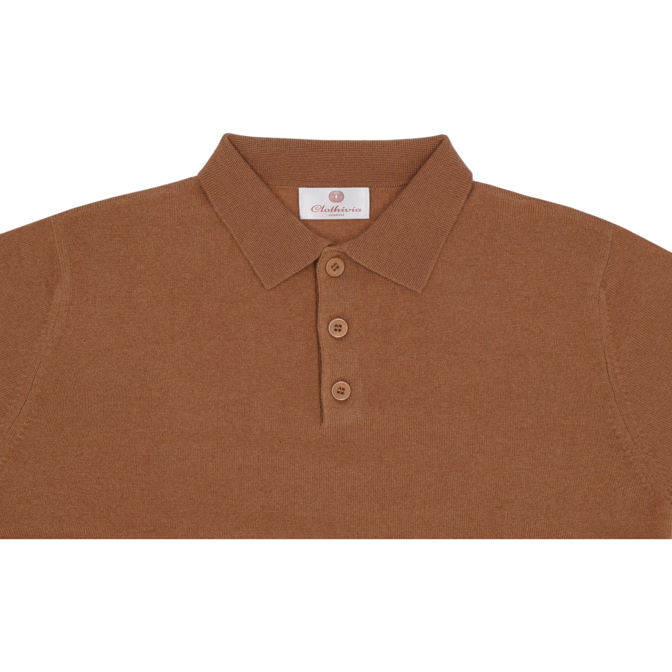Cashmere Polo-Brown
