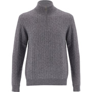 Cashmere Quarter Zip-Grey
