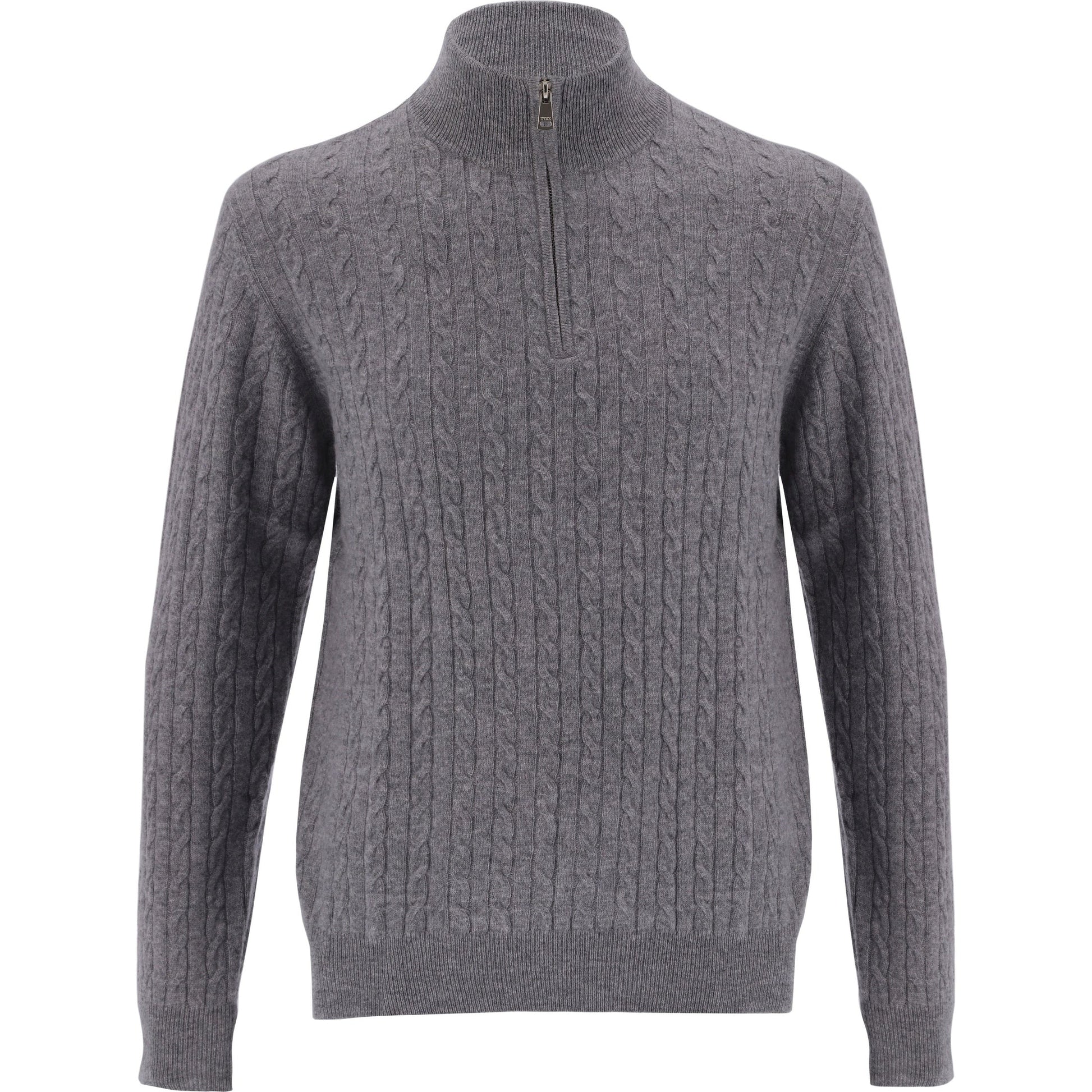 Cashmere Quarter Zip-Grey