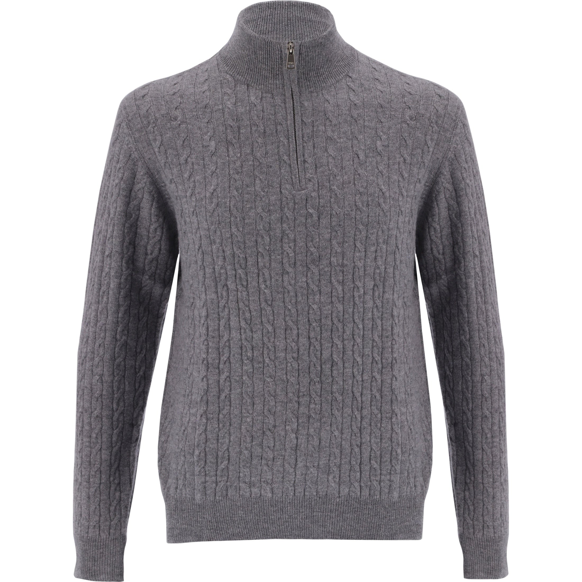 Cashmere Quarter Zip-Grey