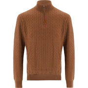 Cashmere Quarter Zip-Brown