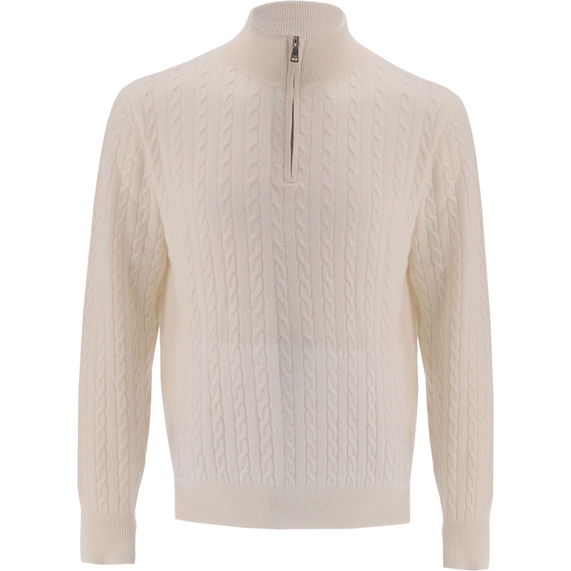 Cashmere Quarter Zip-Ivory