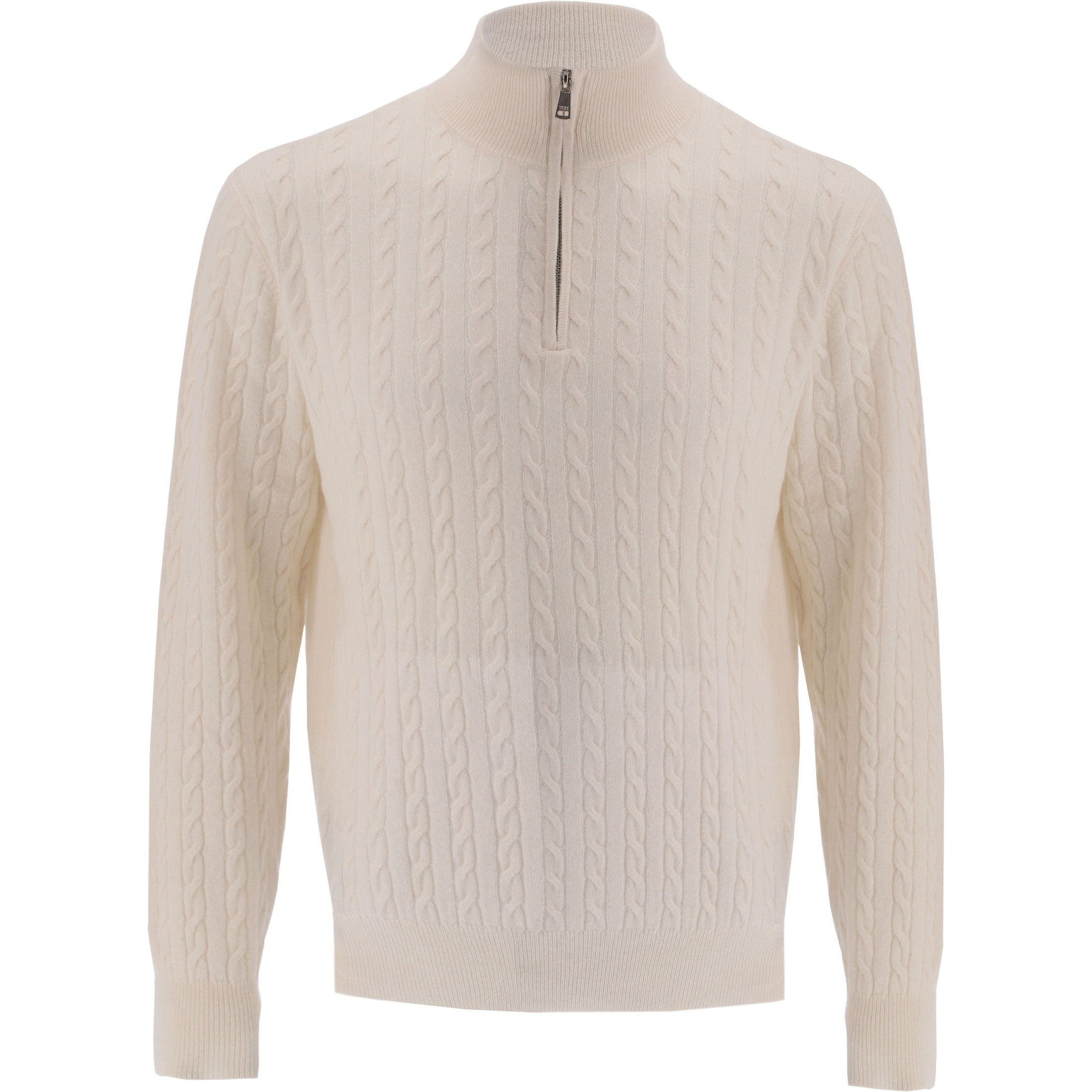 Cashmere Quarter Zip-Ivory