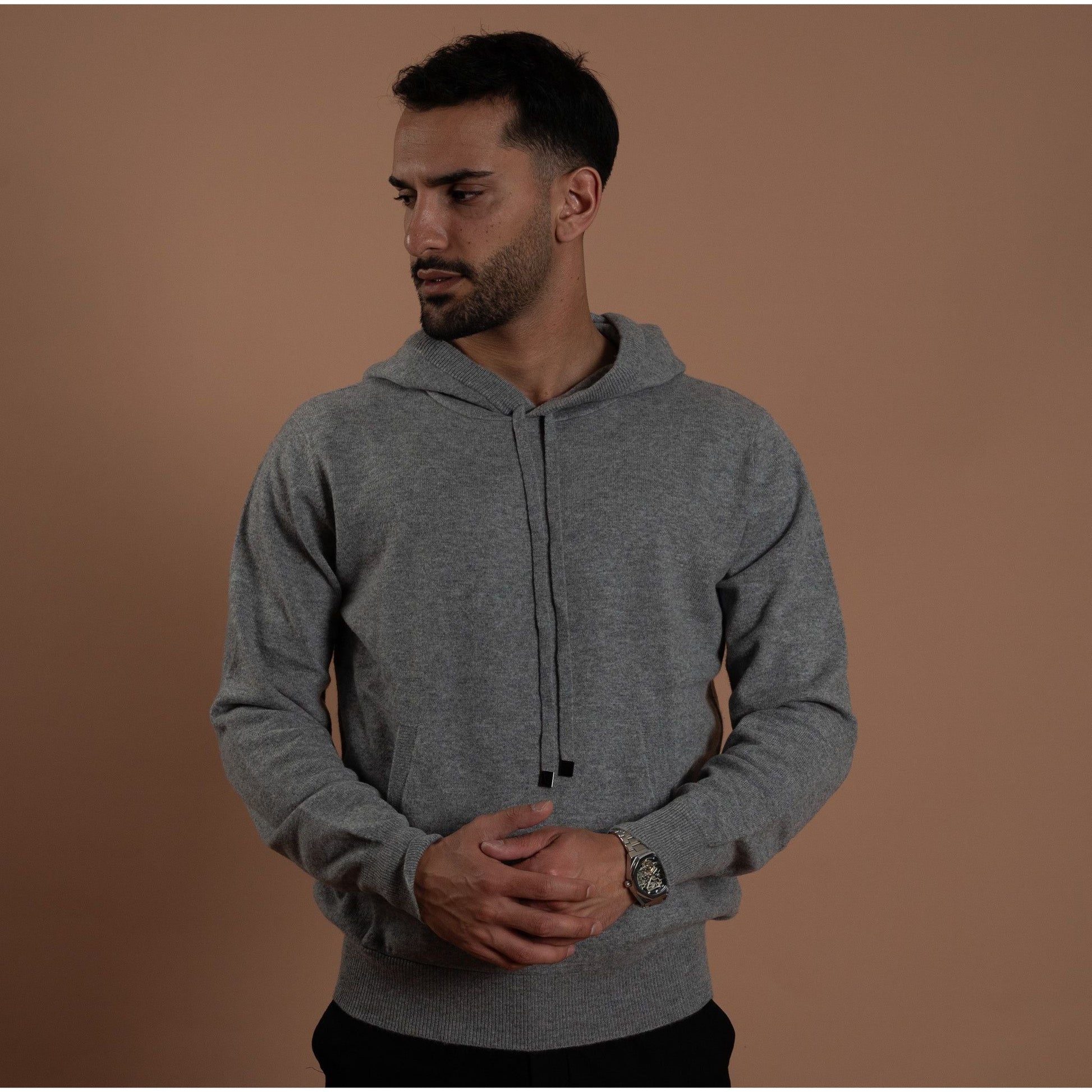 Cashmere Hoodie-Grey
