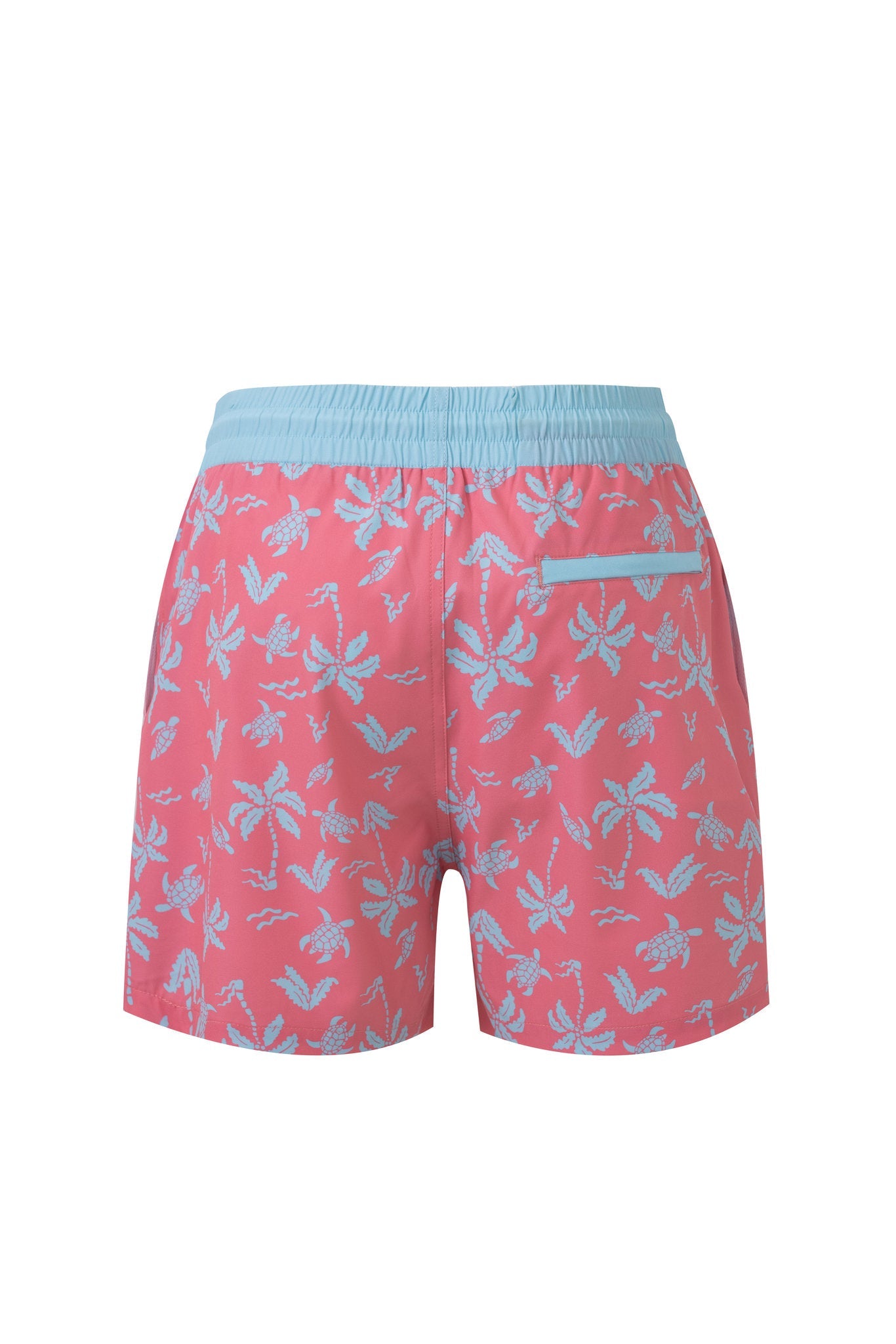 Aqua Palms Swim Shorts -Blue/Pink