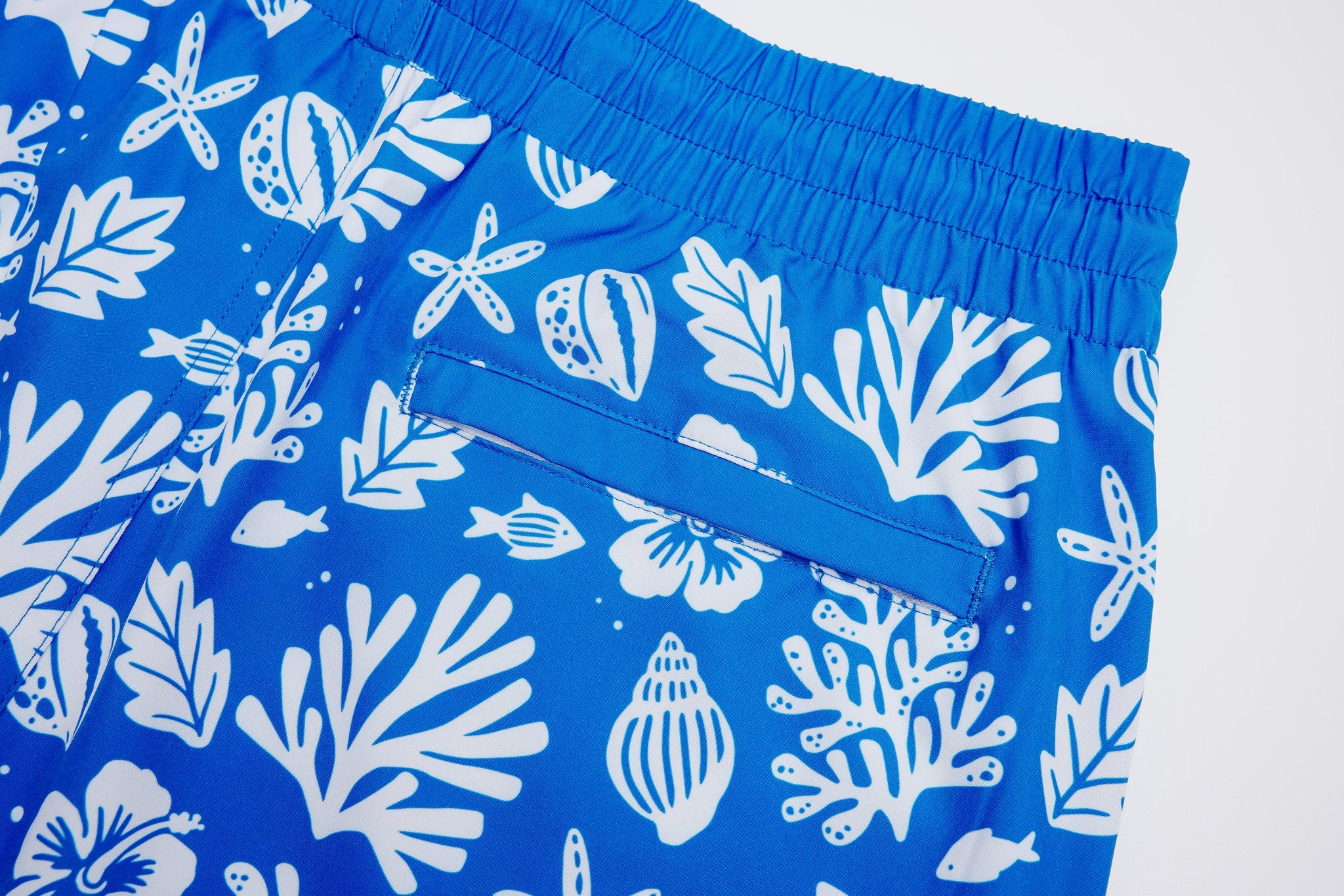 Sea Leaves Swim Short -Blue