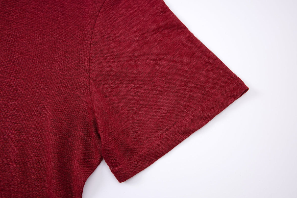 polo linen -Burgundy
