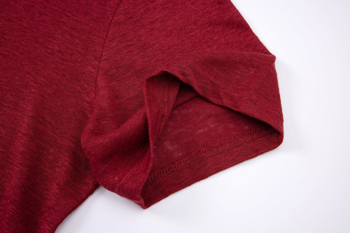 polo linen -Burgundy