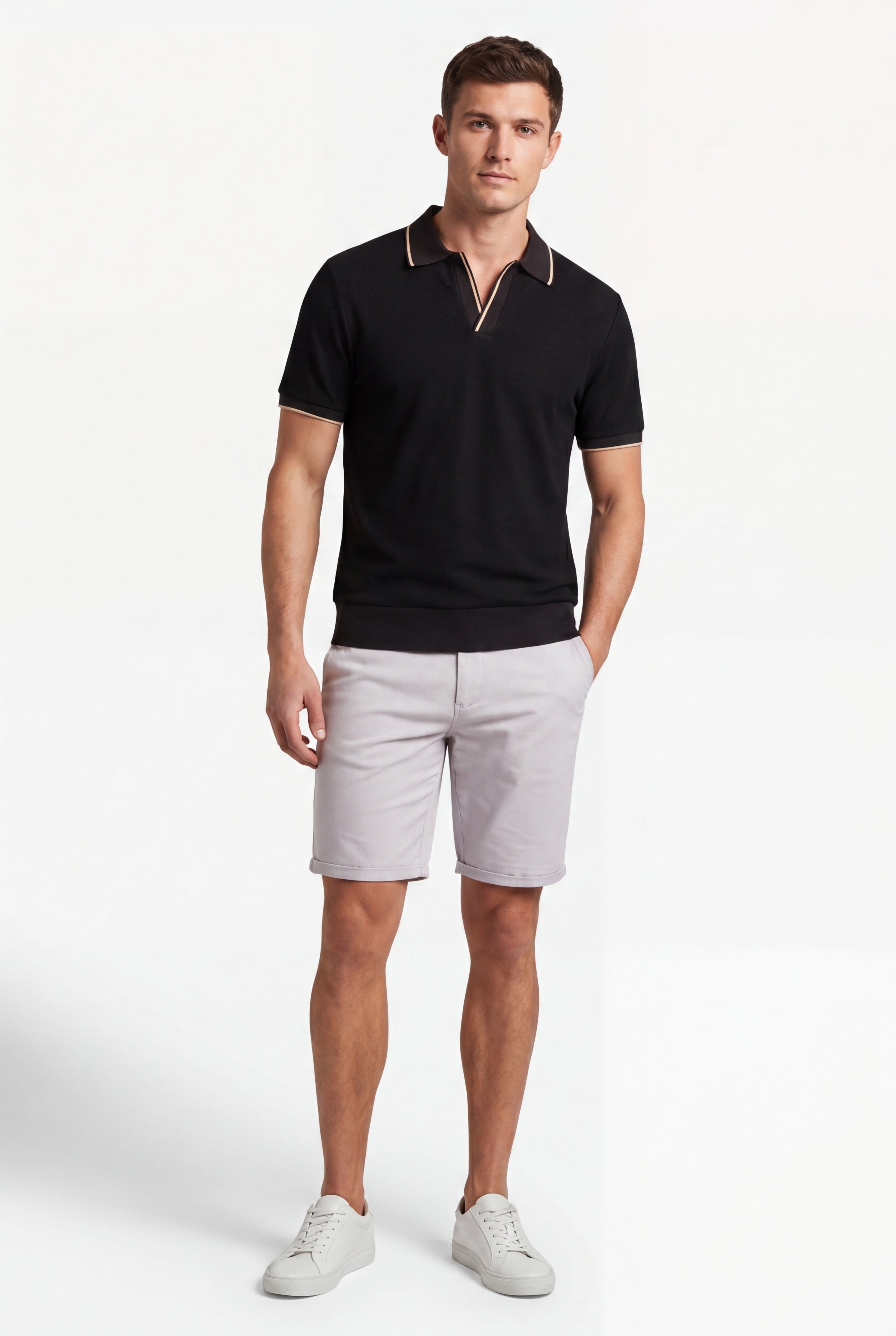open collar -Black