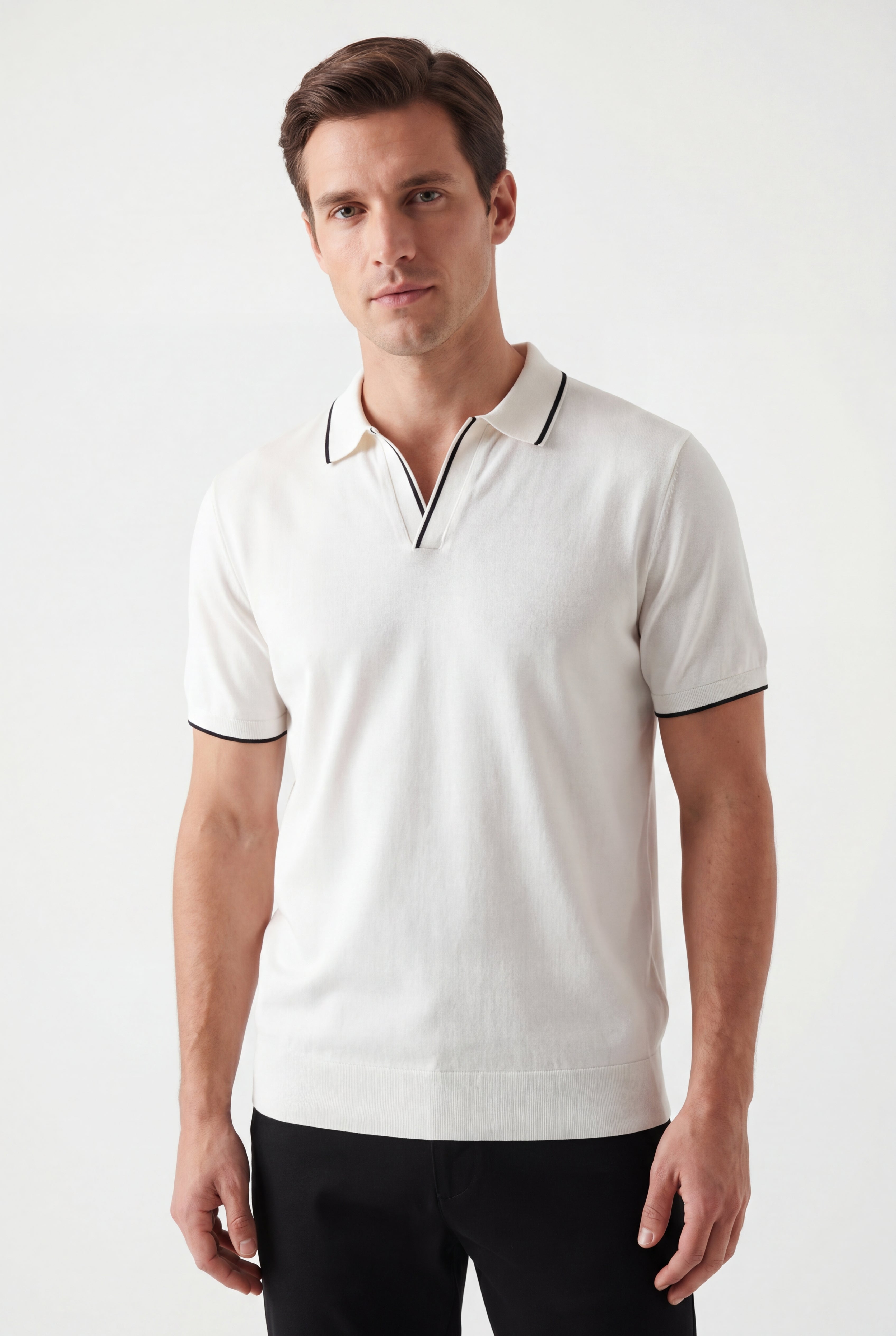 open collar -Ivory