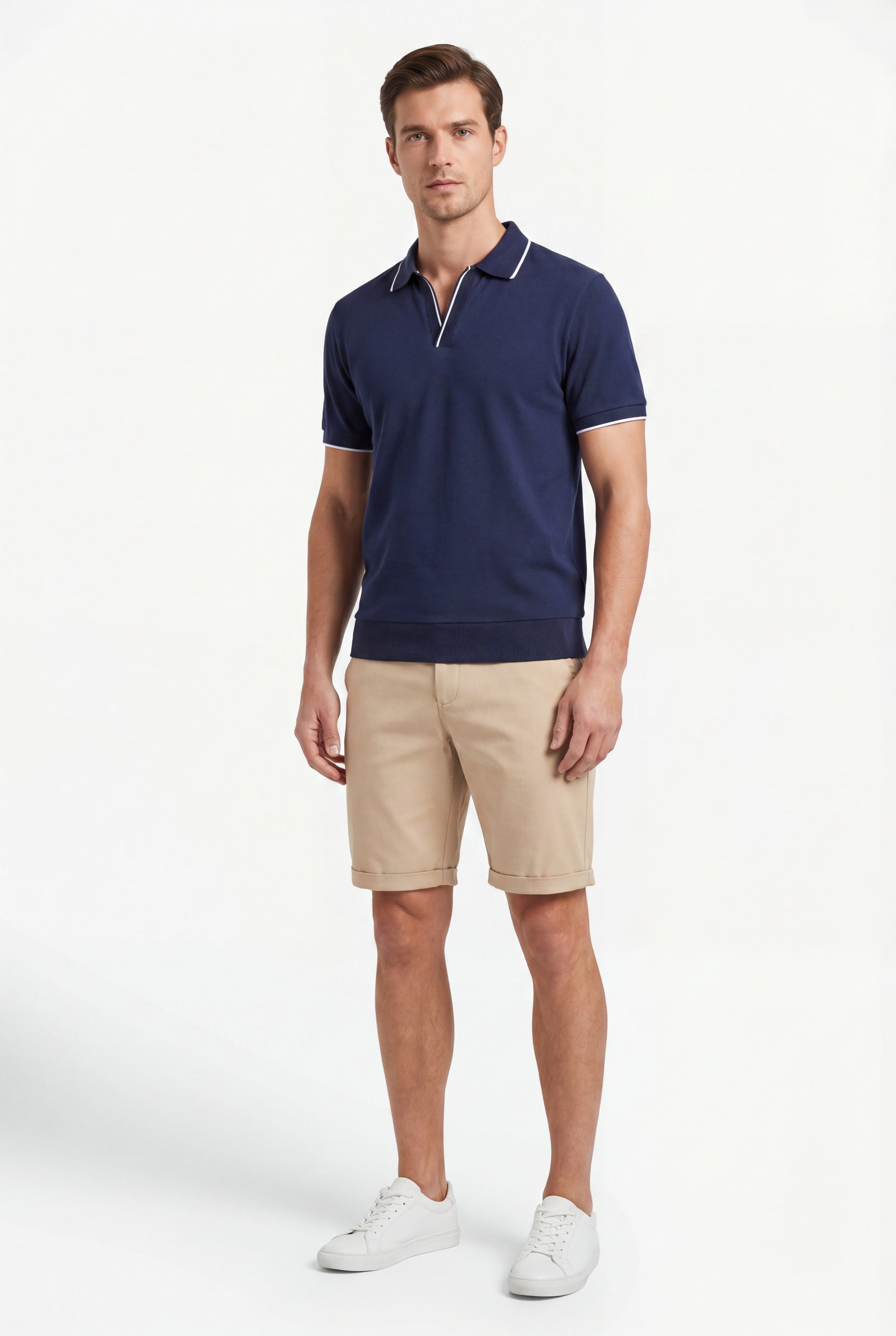 open collar -Navy