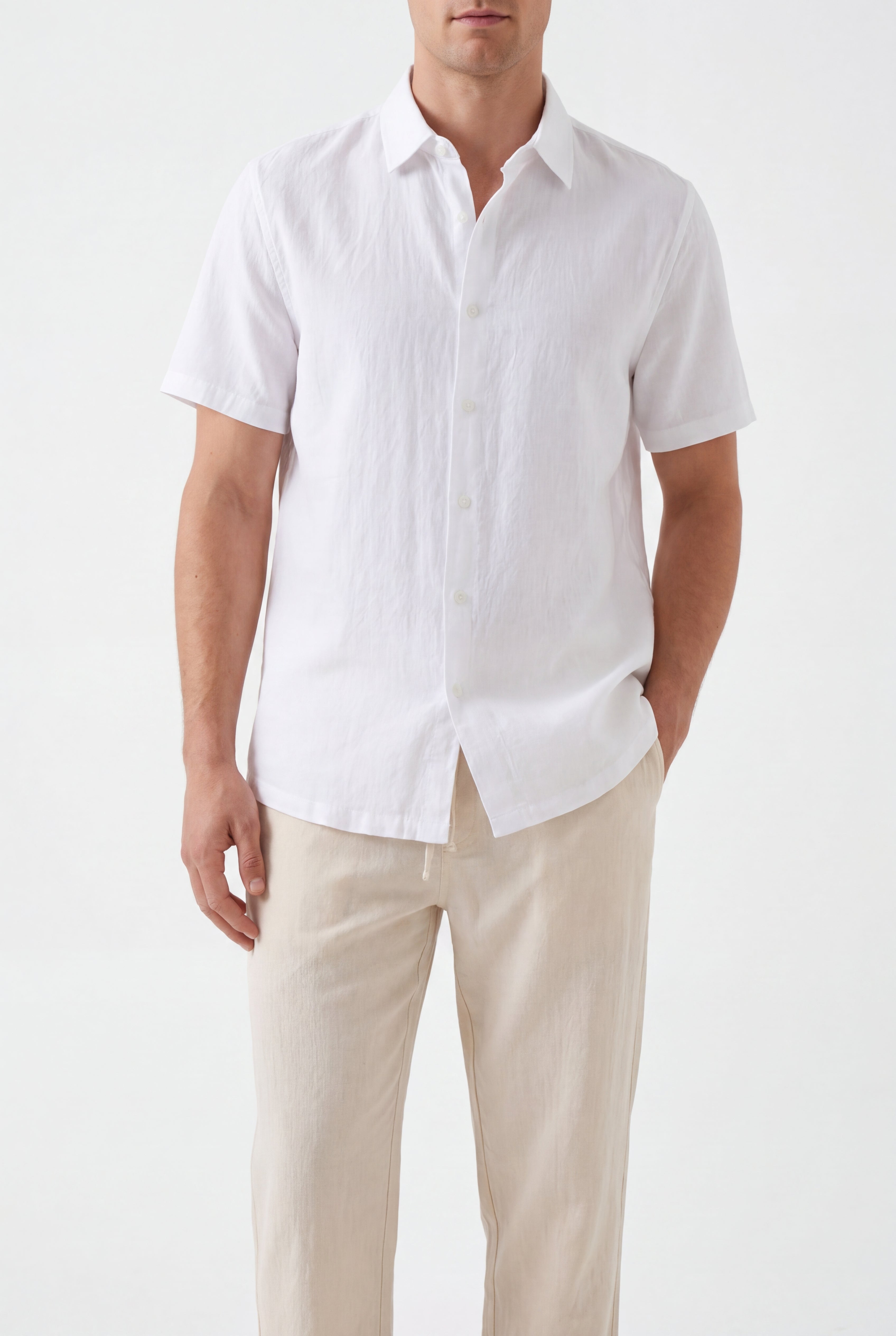 Linen Pants-Ivory