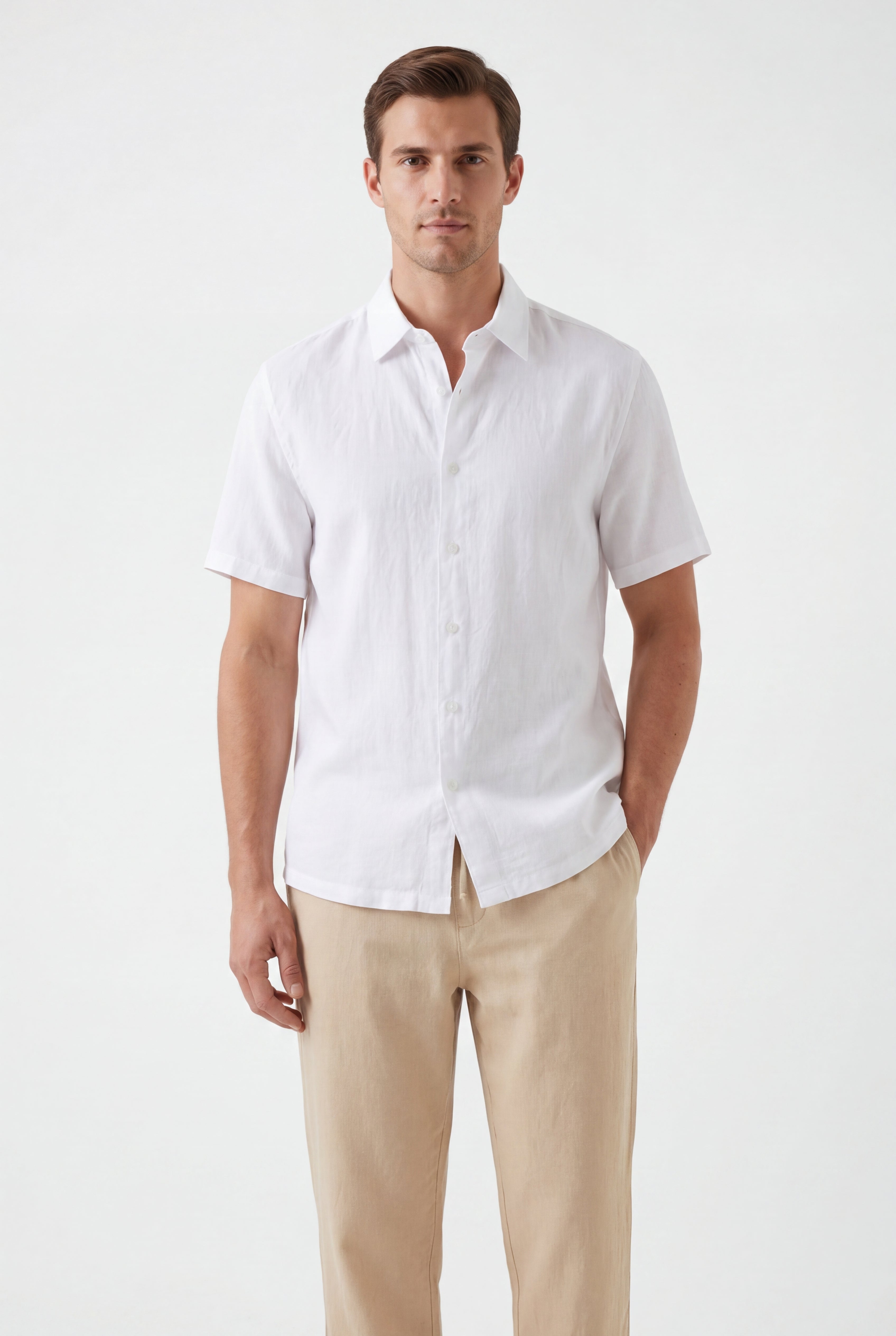 Linen Pants-Beige