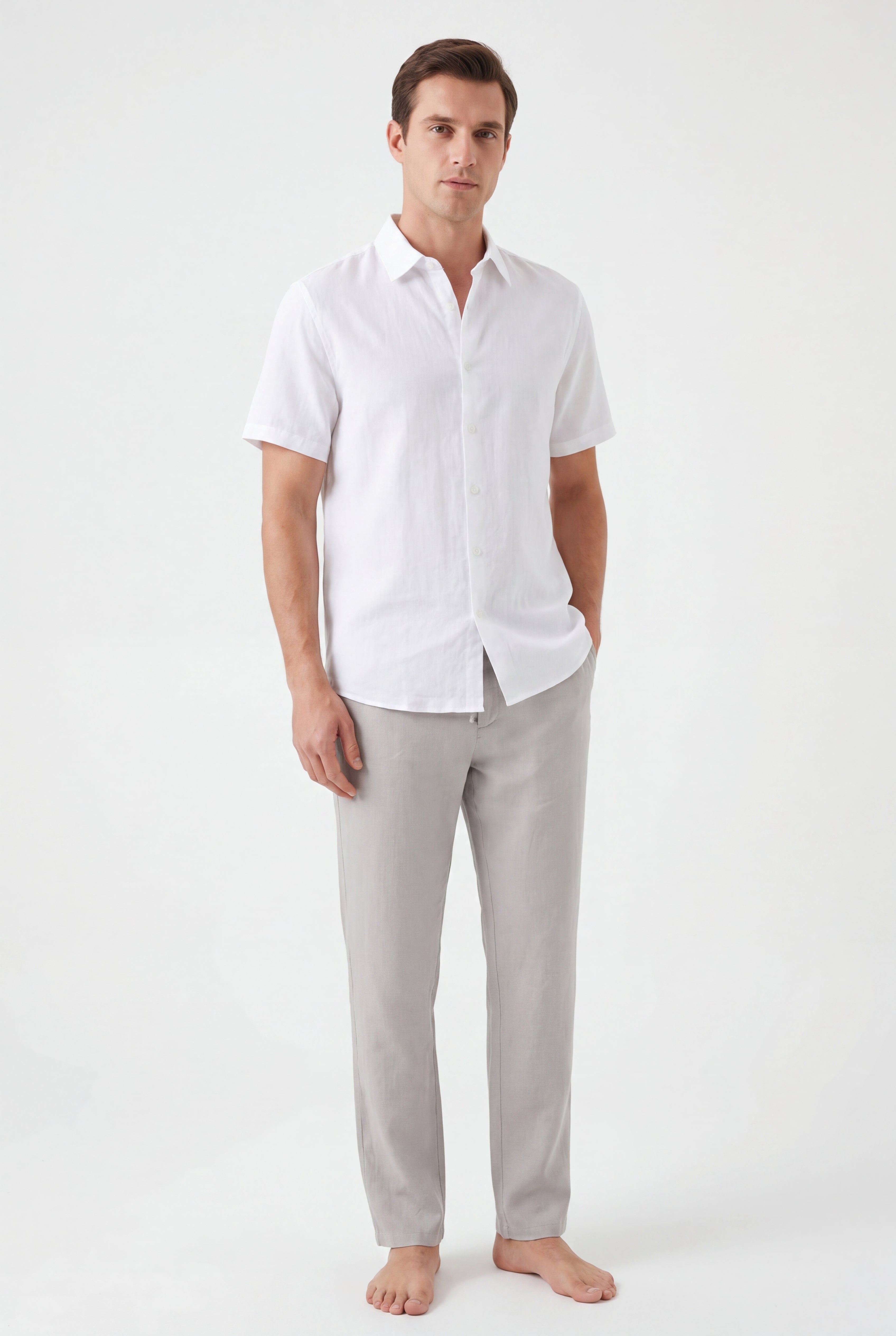 Linen Pants-Grey