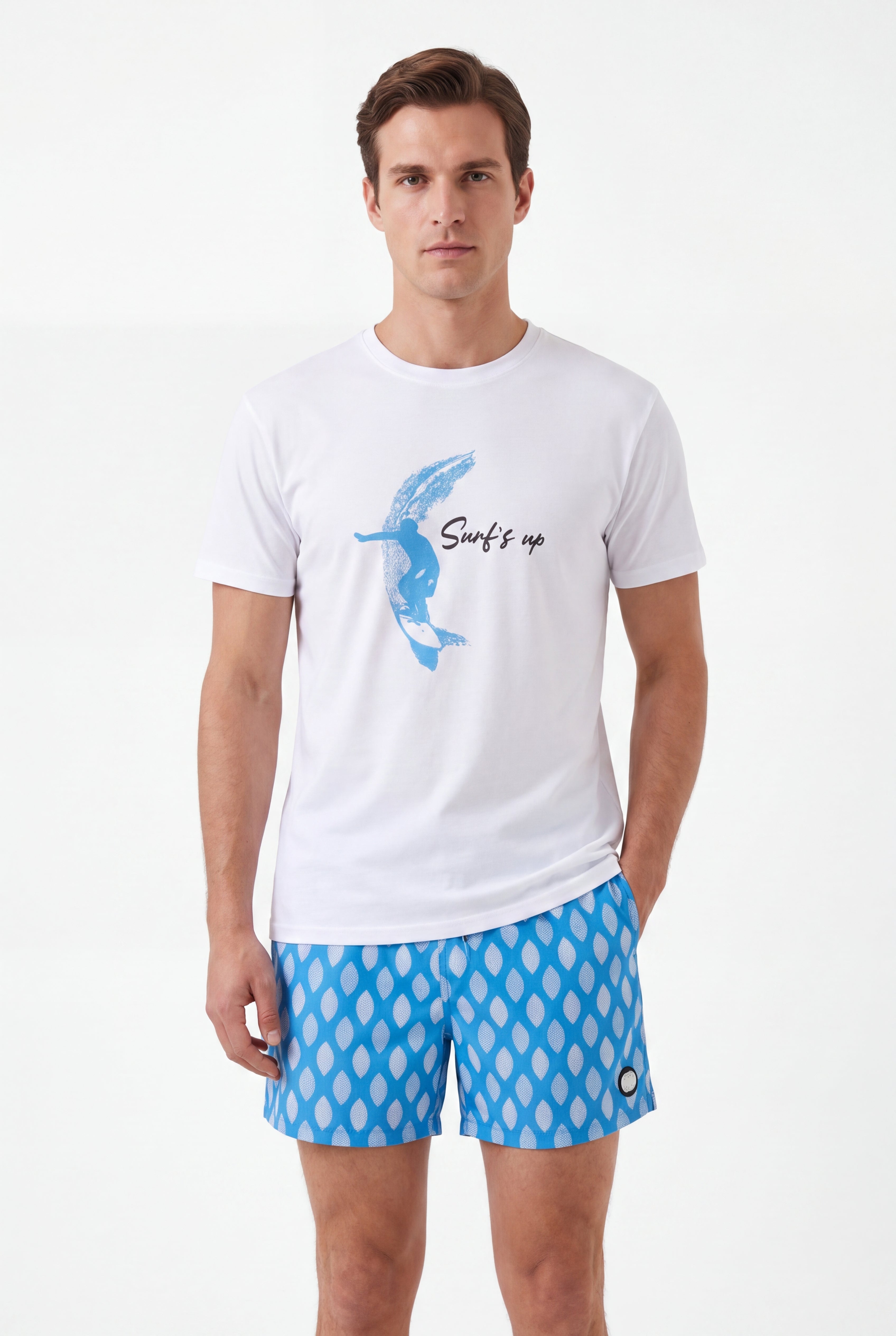 Azure Wave Swim Shorts -Skyblue