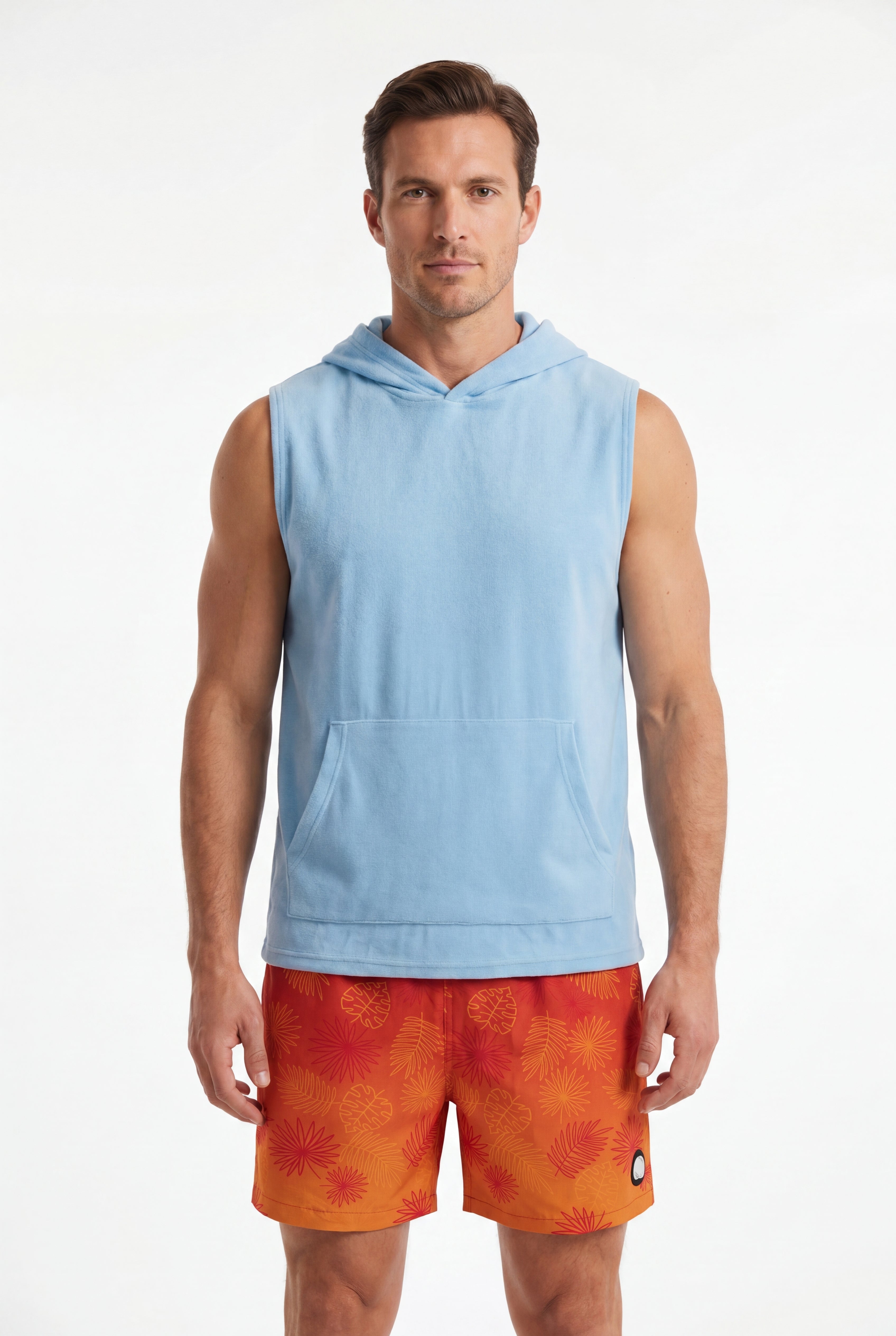 Tropical Swim Short -Orange-Red