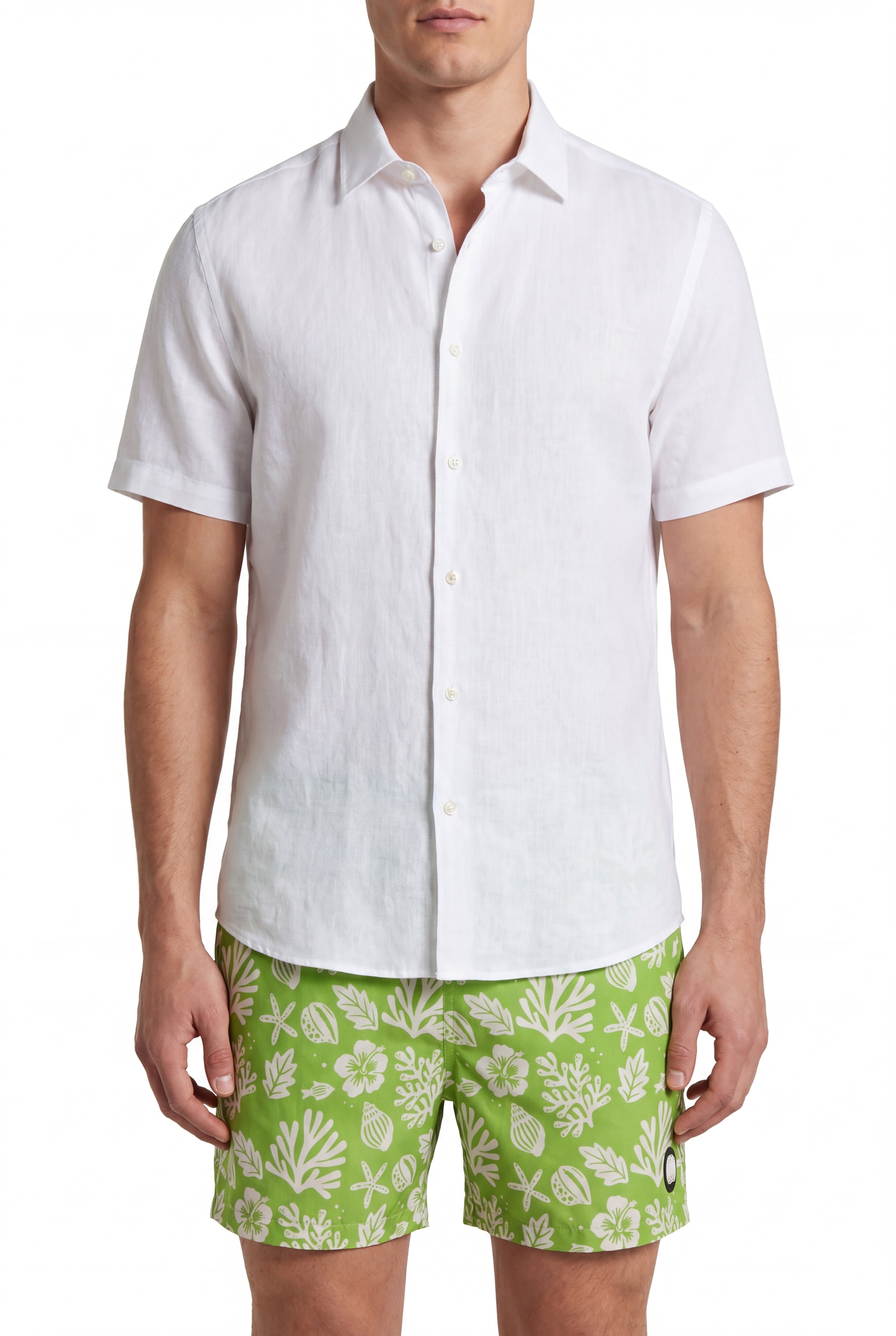 Sea Leaves Swim Short -Green